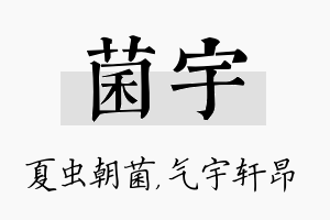 菌宇名字的寓意及含义