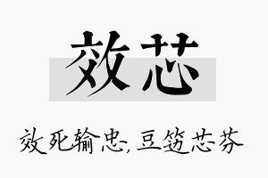 效芯名字的寓意及含义