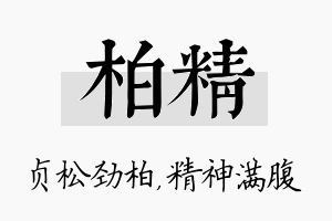 柏精名字的寓意及含义