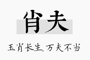 肖夫名字的寓意及含义