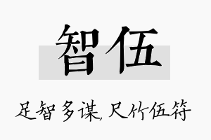 智伍名字的寓意及含义