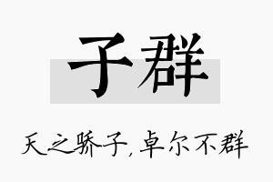 子群名字的寓意及含义