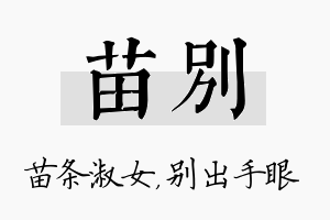 苗别名字的寓意及含义