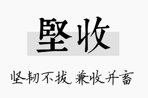 坚收名字的寓意及含义