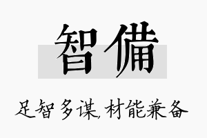 智备名字的寓意及含义