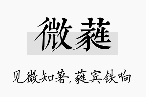 微蕤名字的寓意及含义