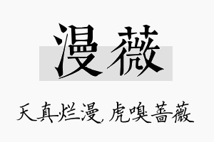 漫薇名字的寓意及含义