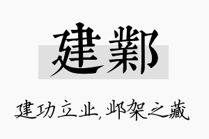 建邺名字的寓意及含义