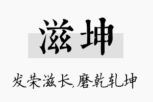 滋坤名字的寓意及含义