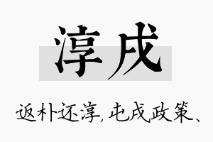 淳戌名字的寓意及含义