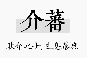 介蕃名字的寓意及含义