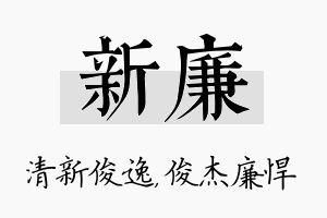 新廉名字的寓意及含义