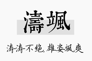 涛飒名字的寓意及含义