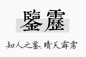 鉴雳名字的寓意及含义