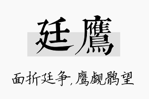 廷鹰名字的寓意及含义