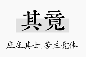 其竟名字的寓意及含义