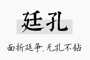 廷孔名字的寓意及含义