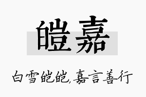 皑嘉名字的寓意及含义