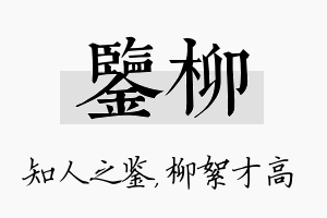 鉴柳名字的寓意及含义