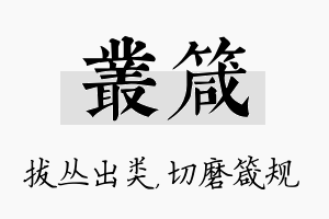 丛箴名字的寓意及含义