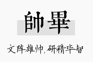 帅毕名字的寓意及含义