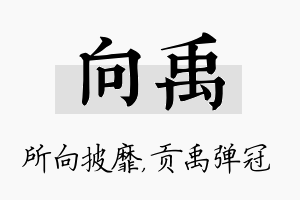 向禹名字的寓意及含义