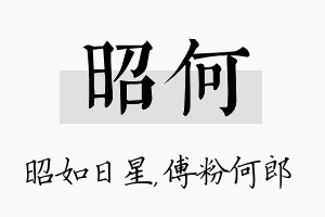 昭何名字的寓意及含义