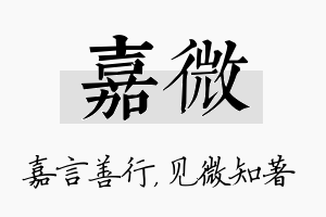 嘉微名字的寓意及含义