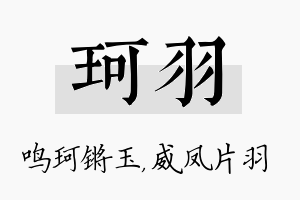 珂羽名字的寓意及含义