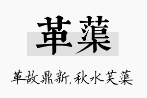 革蕖名字的寓意及含义