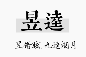 昱逵名字的寓意及含义