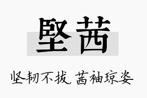 坚茜名字的寓意及含义