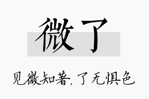 微了名字的寓意及含义