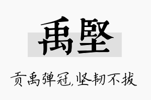 禹坚名字的寓意及含义