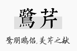 鹭芹名字的寓意及含义