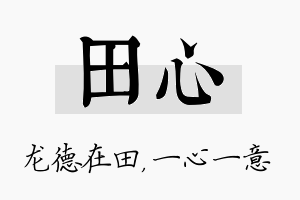 田心名字的寓意及含义