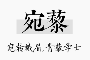 宛藜名字的寓意及含义