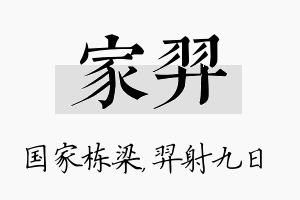 家羿名字的寓意及含义