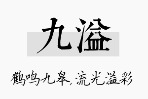 九溢名字的寓意及含义