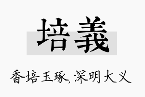 培义名字的寓意及含义