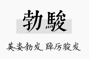 勃骏名字的寓意及含义