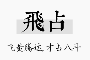 飞占名字的寓意及含义