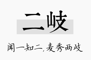 二岐名字的寓意及含义