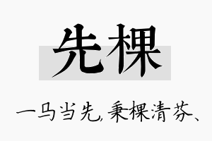 先棵名字的寓意及含义