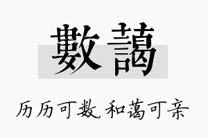 数蔼名字的寓意及含义