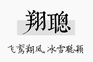 翔聪名字的寓意及含义