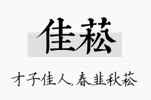 佳菘名字的寓意及含义