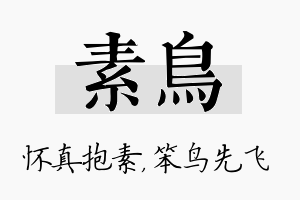 素鸟名字的寓意及含义