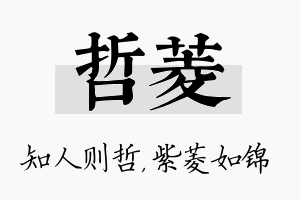 哲菱名字的寓意及含义