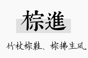 棕进名字的寓意及含义